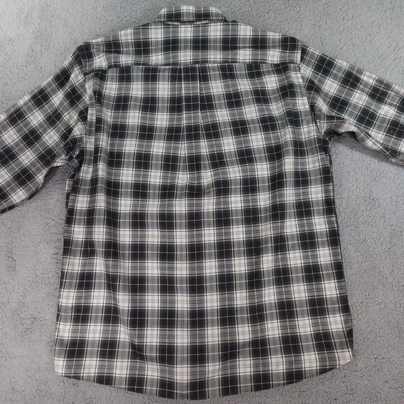 Jos A Bank Traveler Button Down Shirt Mens Large Olive Green Plaid Long Sleeve - Picture 13 of 15